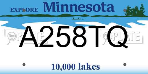 A258TQ Minnesota License Plate