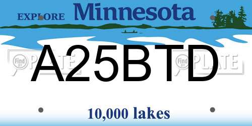 A25BTD Minnesota License Plate