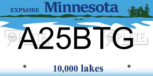 A25BTG Minnesota License Plate