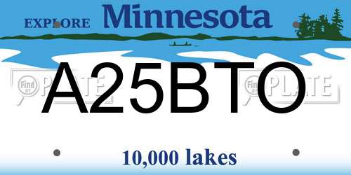 A25BTO Minnesota License Plate