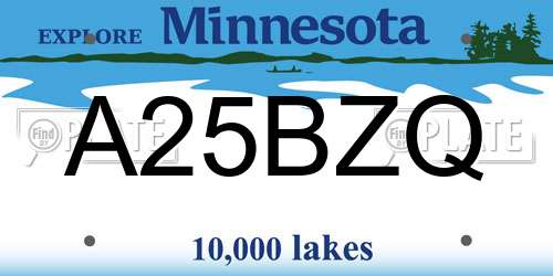 A25BZQ Minnesota License Plate
