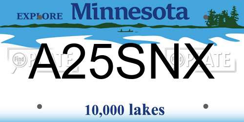 A25SNX Minnesota License Plate