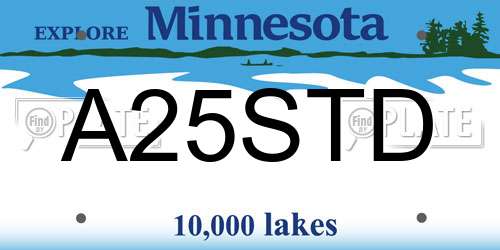 A25STD Minnesota License Plate