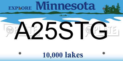 A25STG Minnesota License Plate