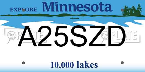 A25SZD Minnesota License Plate