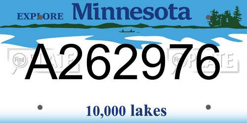A262976 Minnesota License Plate