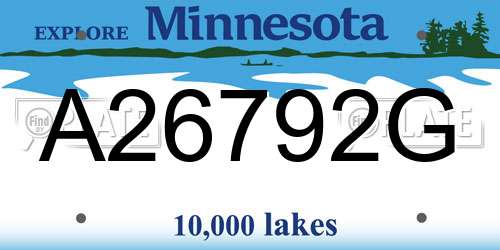 A26792G Minnesota License Plate