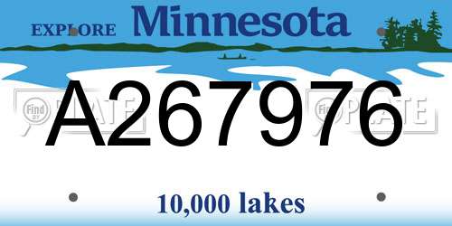 A267976 Minnesota License Plate