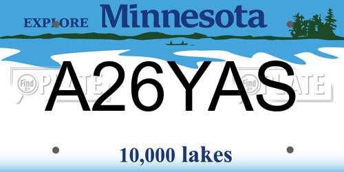A26YAS Minnesota License Plate