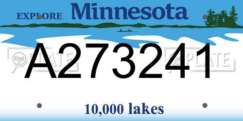 A273241 Minnesota License Plate