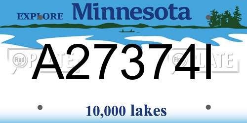 A27374I Minnesota License Plate