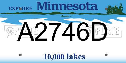 A2746D Minnesota License Plate