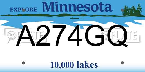 A274GQ Minnesota License Plate