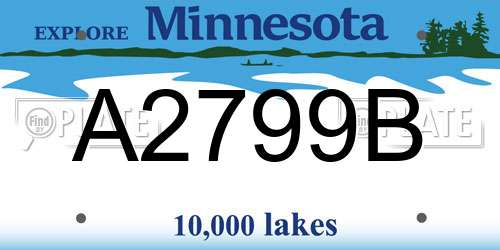 A2799B Minnesota License Plate