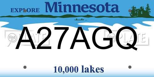 A27AGQ Minnesota License Plate