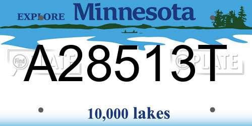 A28513T Minnesota License Plate