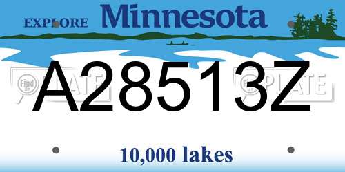 A28513Z Minnesota License Plate