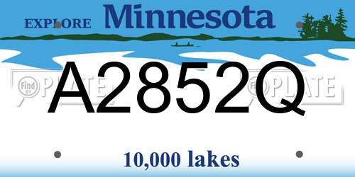A2852Q Minnesota License Plate