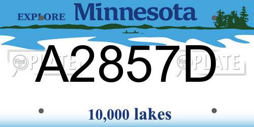A2857D Minnesota License Plate