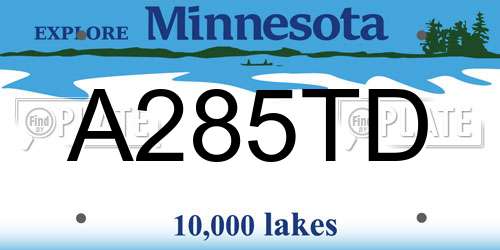 A285TD Minnesota License Plate