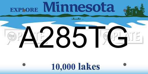 A285TG Minnesota License Plate