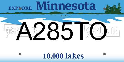 A285TO Minnesota License Plate