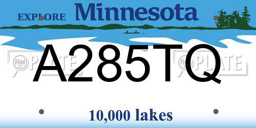 A285TQ Minnesota License Plate