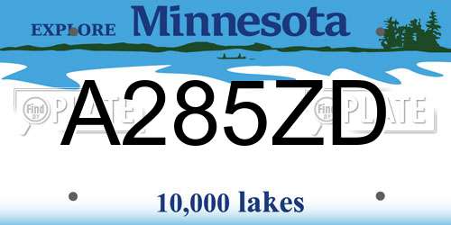 A285ZD Minnesota License Plate