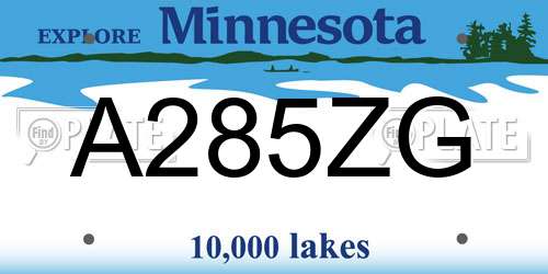 A285ZG Minnesota License Plate