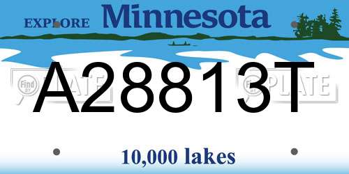 A28813T Minnesota License Plate