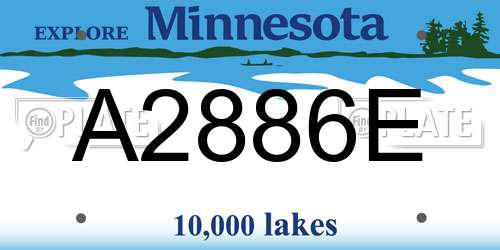 A2886E Minnesota License Plate