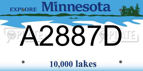 A2887D Minnesota License Plate