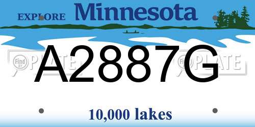 A2887G Minnesota License Plate