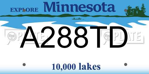 A288TD Minnesota License Plate