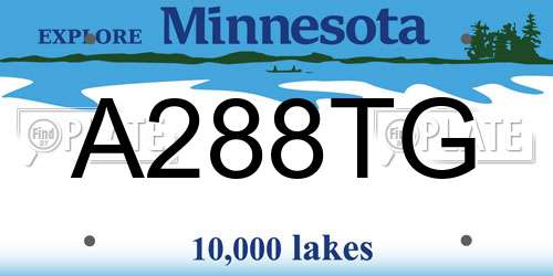 A288TG Minnesota License Plate