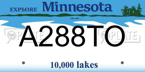 A288TO Minnesota License Plate
