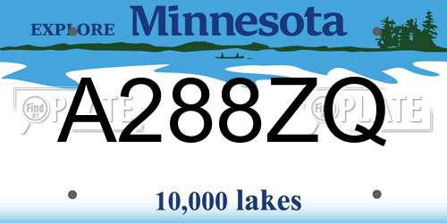 A288ZQ Minnesota License Plate