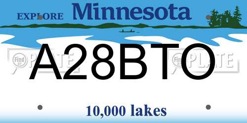 A28BTO Minnesota License Plate
