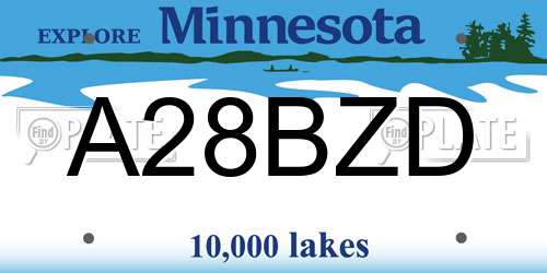 A28BZD Minnesota License Plate