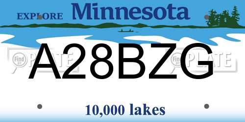 A28BZG Minnesota License Plate