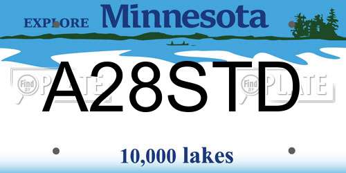 A28STD Minnesota License Plate