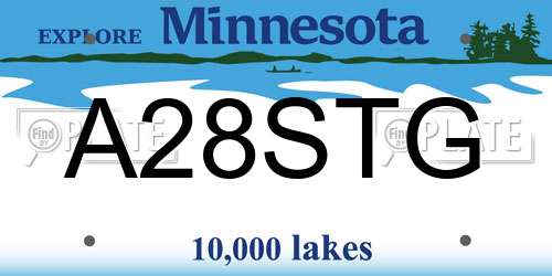 A28STG Minnesota License Plate