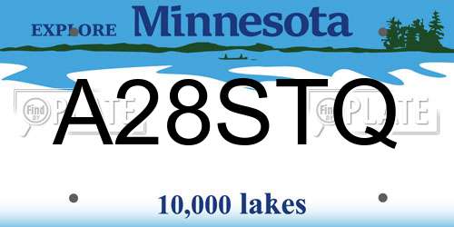 A28STQ Minnesota License Plate