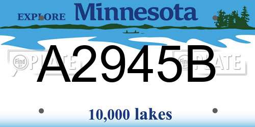 A2945B Minnesota License Plate