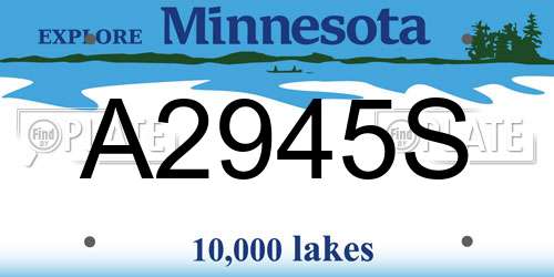 A2945S Minnesota License Plate