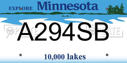 A294SB Minnesota License Plate