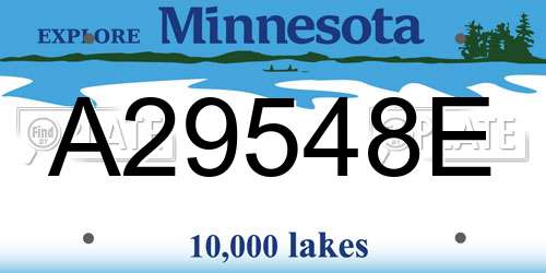 A29548E Minnesota License Plate