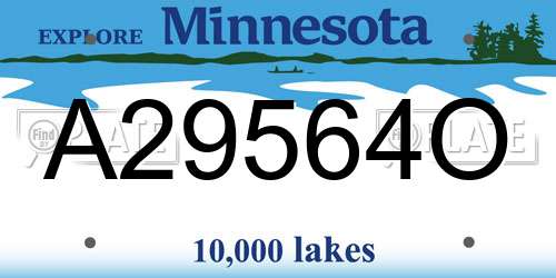 A29564O Minnesota License Plate