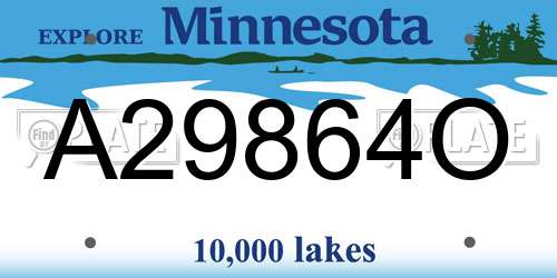 A29864O Minnesota License Plate