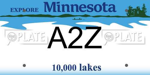A2Z Minnesota License Plate